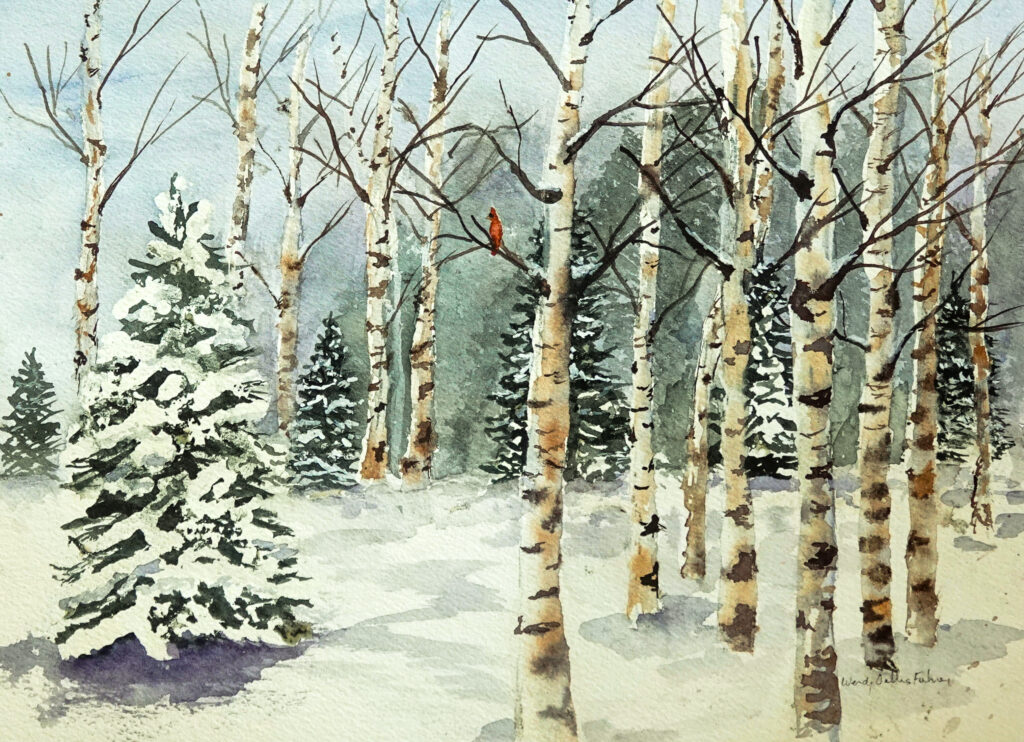 Beauty of Birches Watercolor