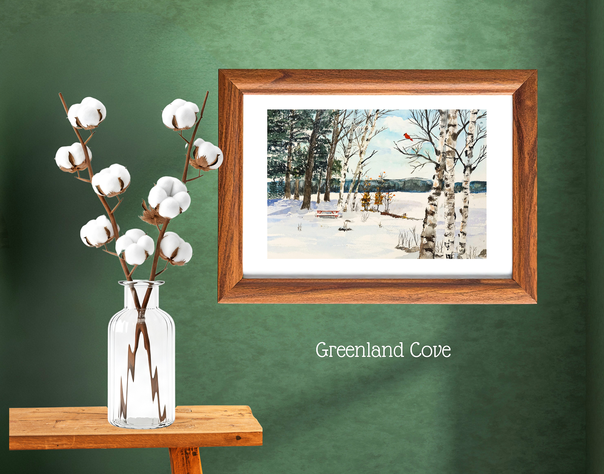 Meandering Moose Watercolor on a Wall - 1